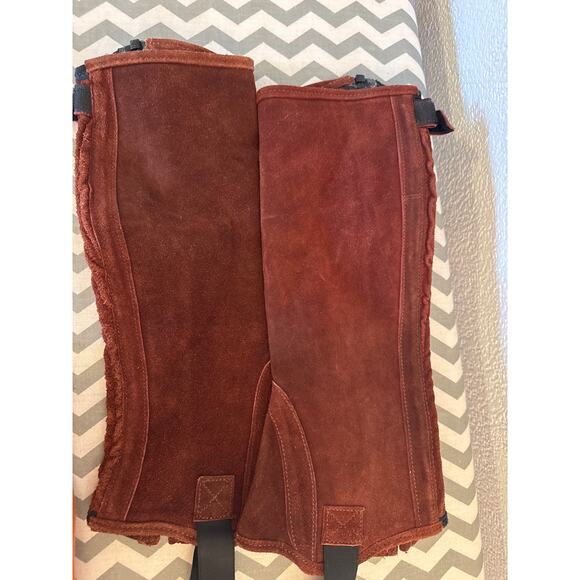 Women’s Leather Boot Cuffs – Red Brick Color, Boot Toppers - Picture 5 of 5